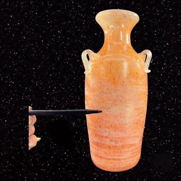 1970s Italian Murano Art Glass Seguso Scavo Triple Handle Vase Jug Textured VTG - Picture 4 of 14